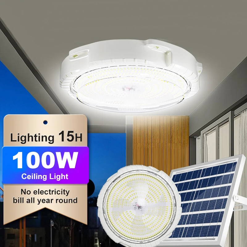 Уличный светильник на солнечной батарее с пультом ДУ 100 Вт