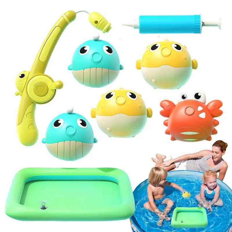 

Магнитная рыболовная игрушка для ванны, заводная игрушка для ванны, плавающие игрушки для плавания, магнитная игра для рыбалки для малышей и младенцев