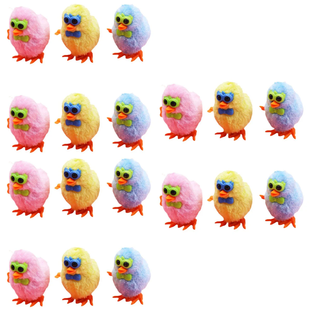

18 pcs Easter Children Kids Clockwork Plush Chicks Novelty Chicken Wind Easter Clockwork