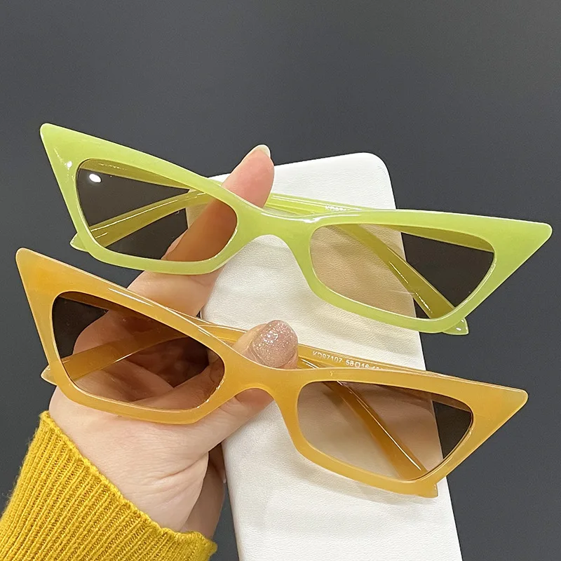 

European American Trend New Cat Eye Sunglasses Ins Jelly Color Simple Small Frame Sunglasses Street Shooting Decorative Glasses