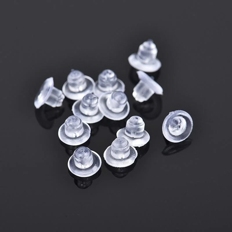 100pcs/lot Rubber Earring Back Silicone Round Ear Plug Blocked Caps Earrings Back Stoppers for DIY Earring Parts Jewelry Making
