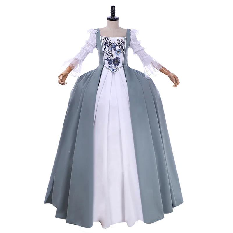 

TV Outlander Claire Fraser Wedding Dress Adult Women Medieval Rococo Victorian Elegant Maxi Dress Halloween Rave Party Costume