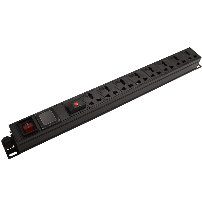 

PDU Power Strip Distribution Unit Cabinet 8 Way AC Universal Socket Overload Break Switch Ammeter configuration 2m Cord