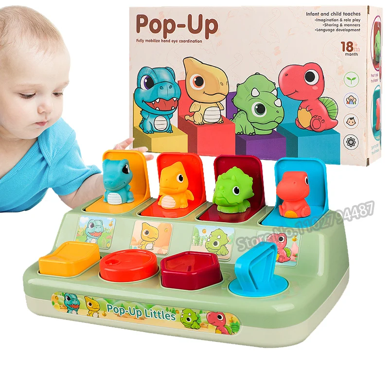 

Children Funny Dinosaur Interactive Pop-up Animal Montessori Learning Education Toys Early Baby Development Toys Games and Gifts