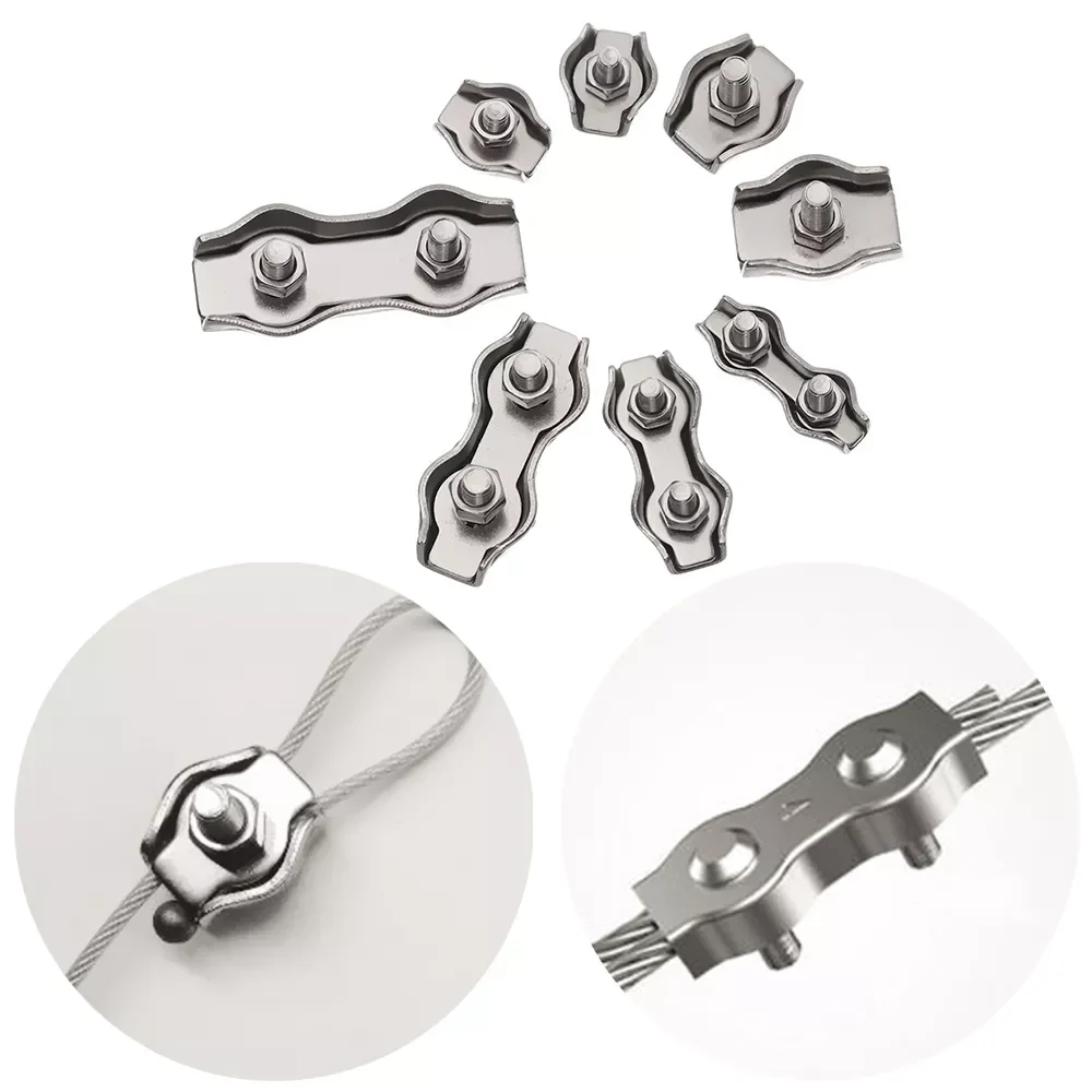 

M2-M5 Stainless Steel Simplex 1/2-Post Bolt Clip Wire Rope Cable Clamp Caliper Rope Simple Grip