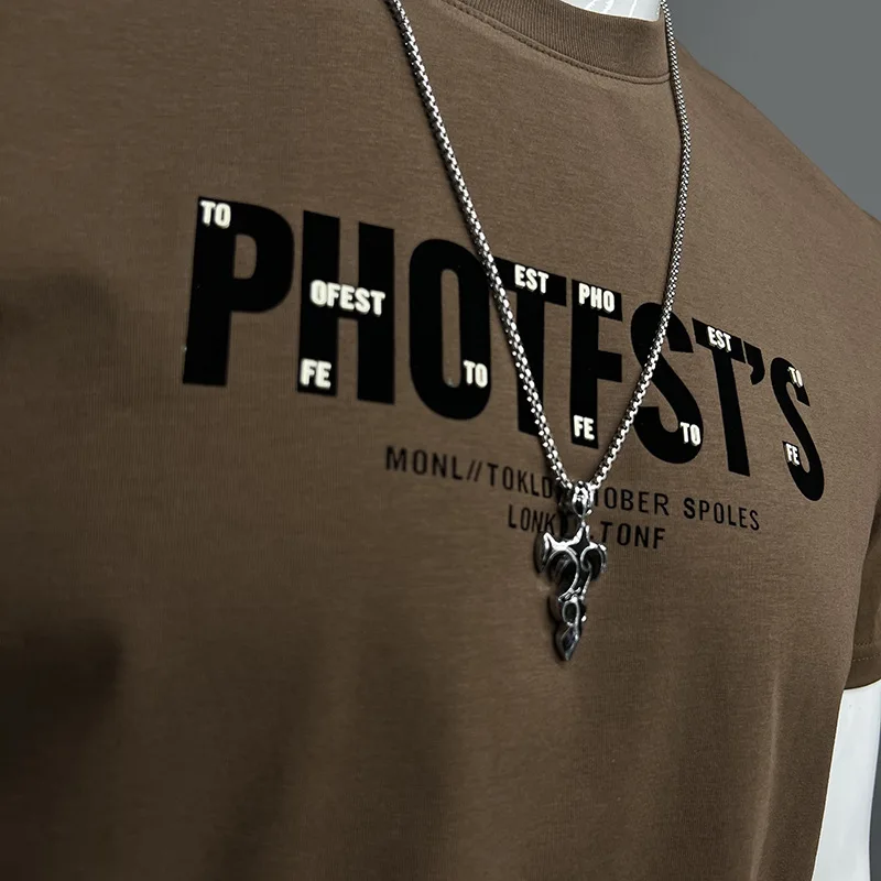 Футболка мужская летняя облегающая с коротким рукавом и круглым вырезом