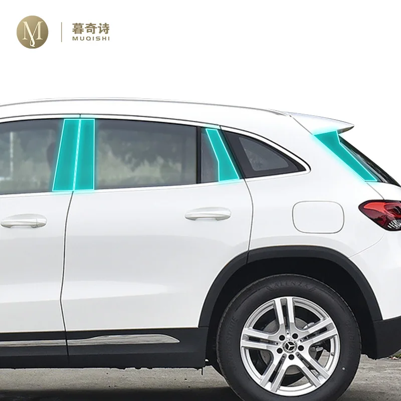 

For Benz GLA X156 AMG 2020-2023 Car Exterior protection B C Window pillar strip PPF paint protective film TPU Transparent film