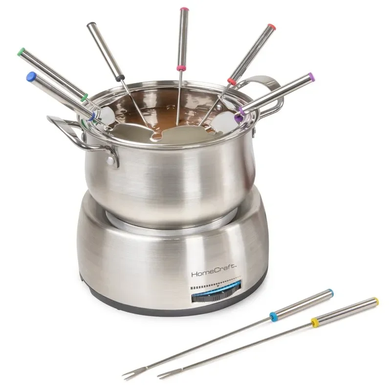 

, Superior-Quality Stainless Steel Superior-Quality HomeCraft HCFP8SS 8-Cup Stainless Steel Fondue Set - Perfect For Home Entert