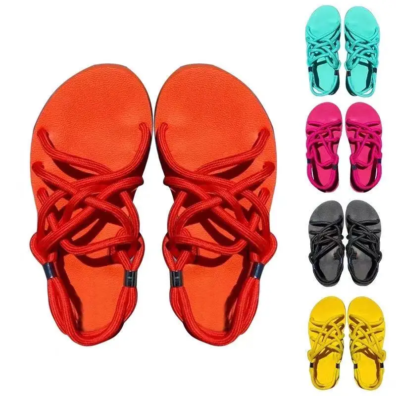 

Summer Platform Sandale Braided Slides Women Rope Sandals Hemp Rope Sandals Casual Ladies Slippers Beach Shoes Shoes Women 2020