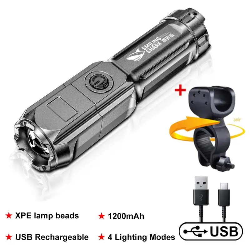 

Фонарь велосипедный светодиодный передний с зарядкой от USB и зумом