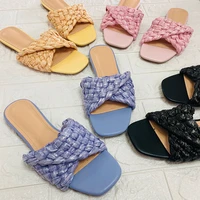 women slippers 2022 summer female outdoor round toe slides fashion slip on flats ladies leisure candy color beach shoes