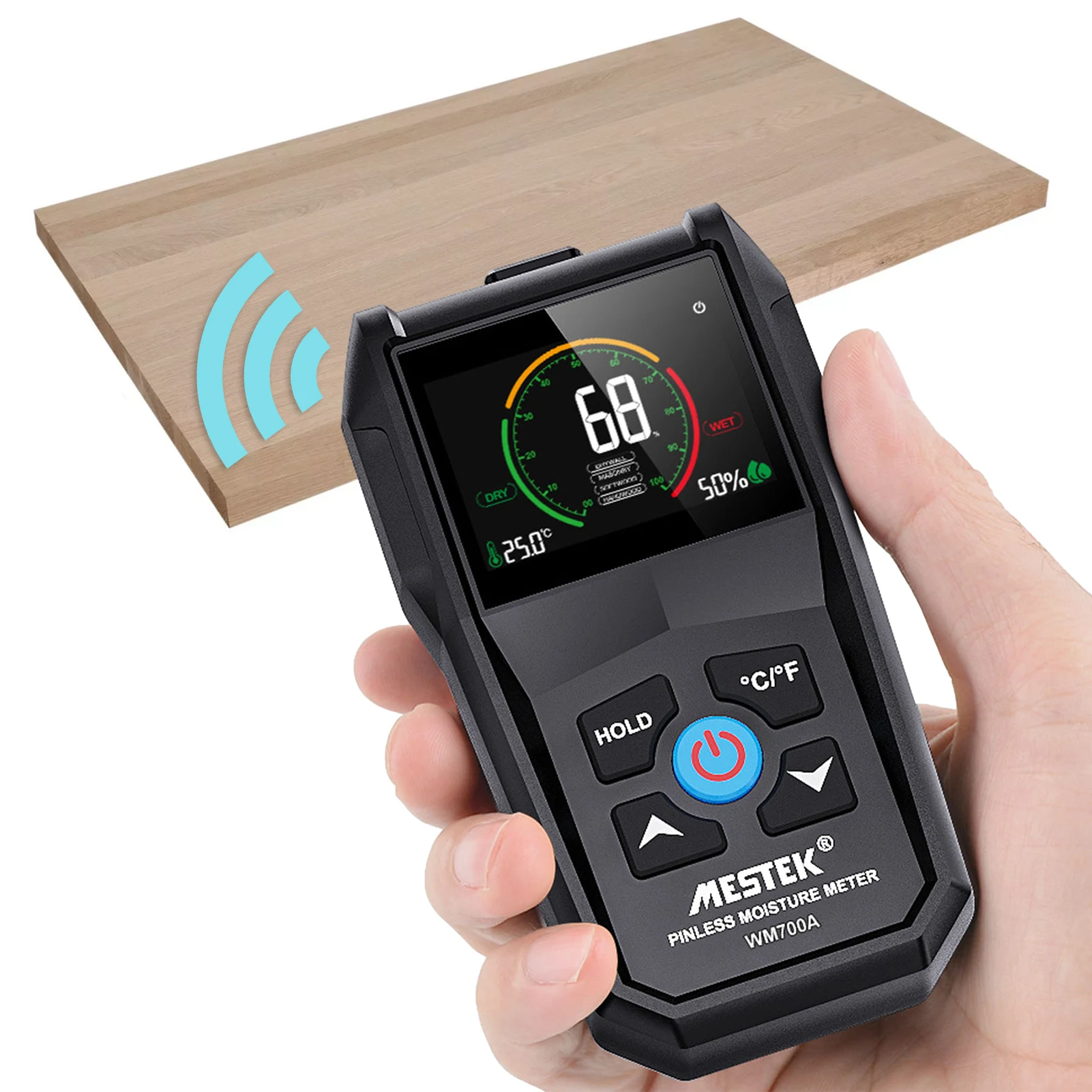 

Moisture Meter Solid Humidity Sensor Easy Operation Damp Tester Dampness Meter For Wood Building Material Firewood Walls Paper