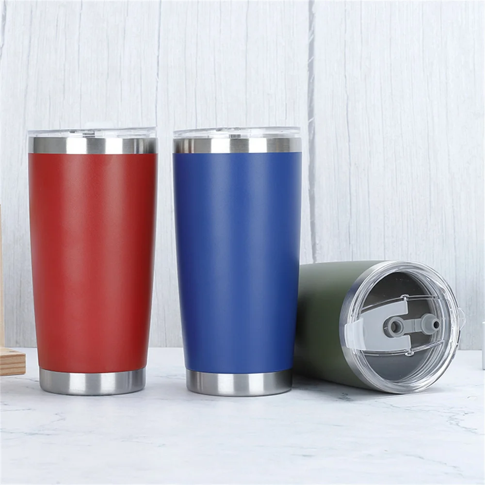 

Low Temperature Resistance Car Ice Cups Flip Lid Portable Drinking Cup Anti-sweat Design Car Cold Cup For Outdoor Vacuum Mug