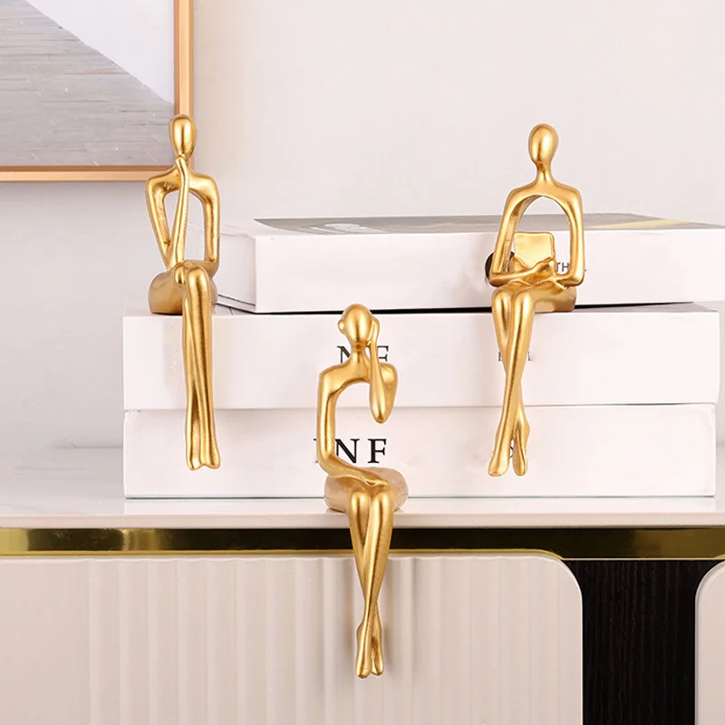 

3Pcs/Set Vibrant Indoor Thinker Office Desk Bookshelf Living Room Figurines Home Decoration Luxury Eye-Catching