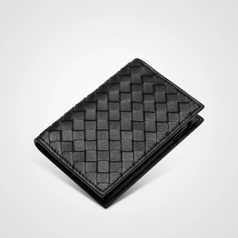 

Sheepskin Genuine Leather Wallet Ultra-thin Fold Unisex Purse Credit ID Business Bank Purse Handmade Simple High Quality Handbag