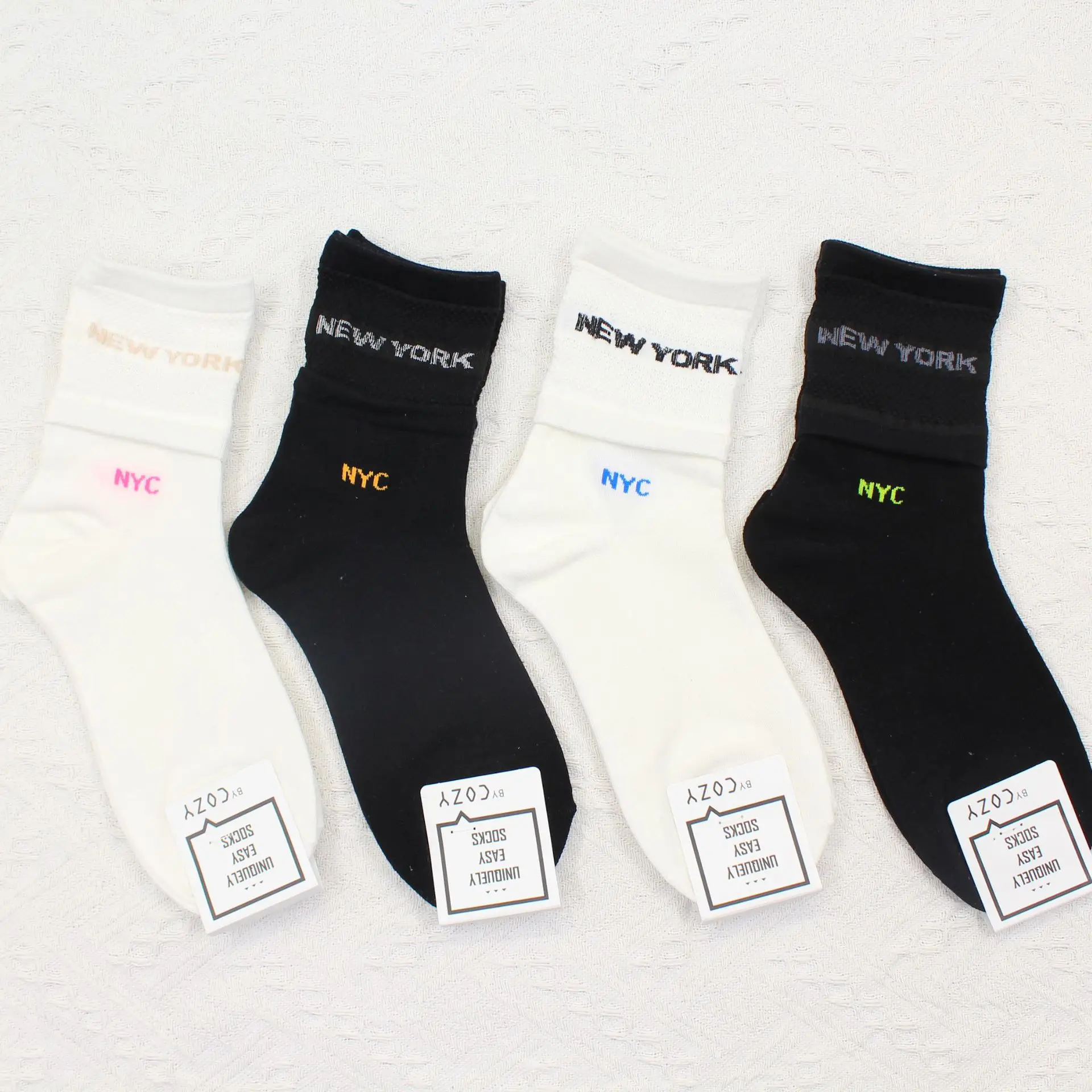 

Носки женские с надписью New York, дизайнерские хлопковые однотонные повседневные длинные мягкие модные мягкие спортивные, на весну-осень