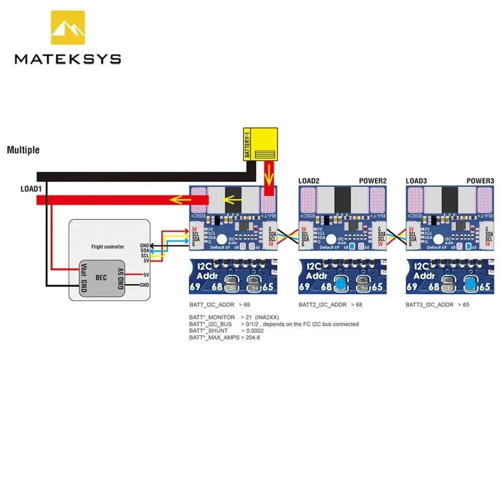 Фото МОНИТОР ПИТАНИЯ MATEK Mateksys I2C-INA-BM ULTRA-PRECISE I2C для RC FPV Drone №5