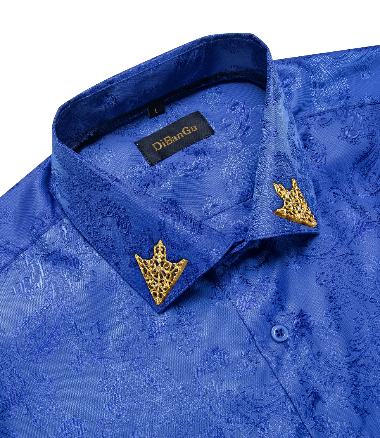 Fashion Shirt For Man Silk Long Sleeve Blouse Summer Spring Paisley Navy Blue Casual Turn-down Collar Shirt Male Designer Tops