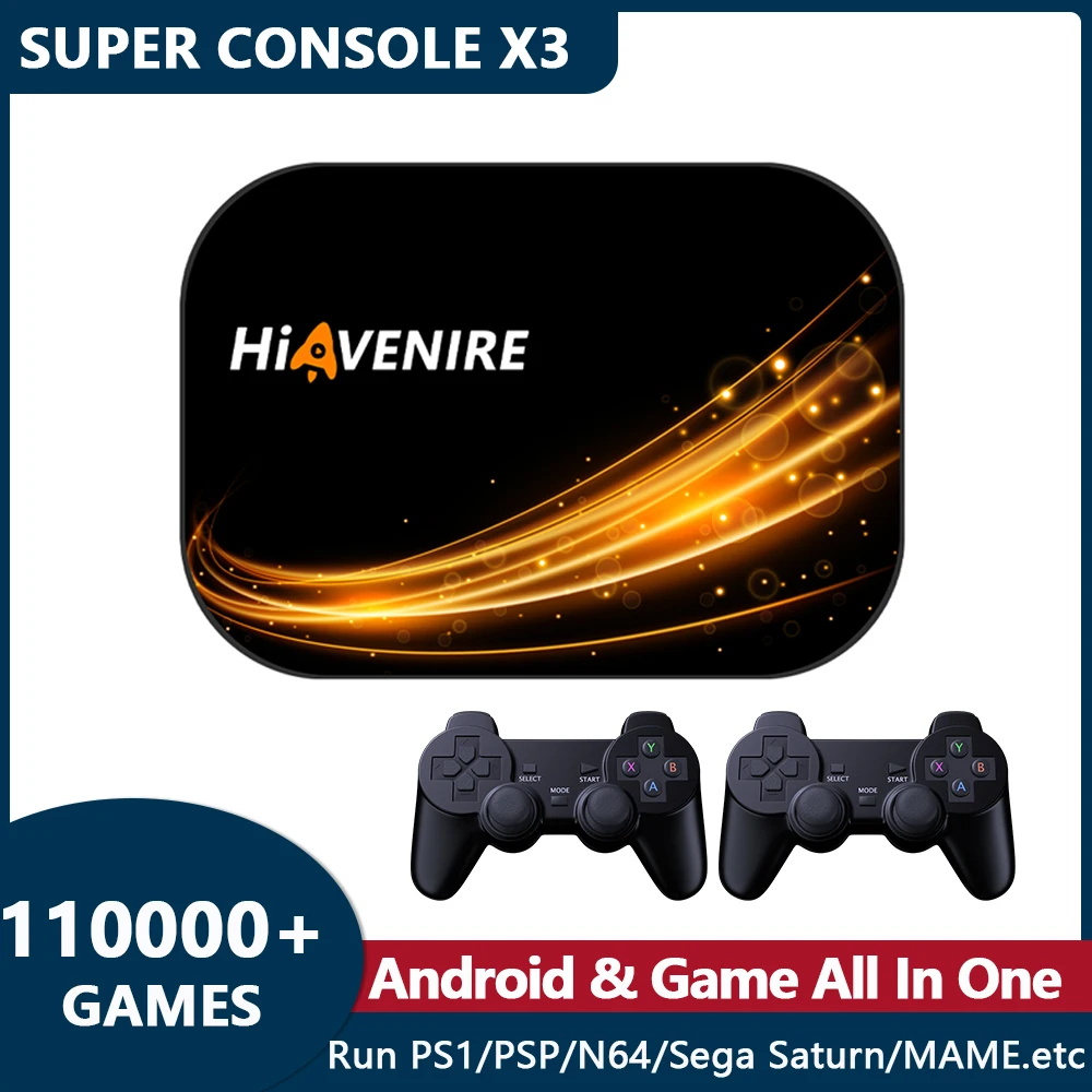 

Super Console X3 Retro Video Game Console Android And Gaming All In One Built-in 110000+ Games For PS1/PSP/N64/Sega Saturn/MAME