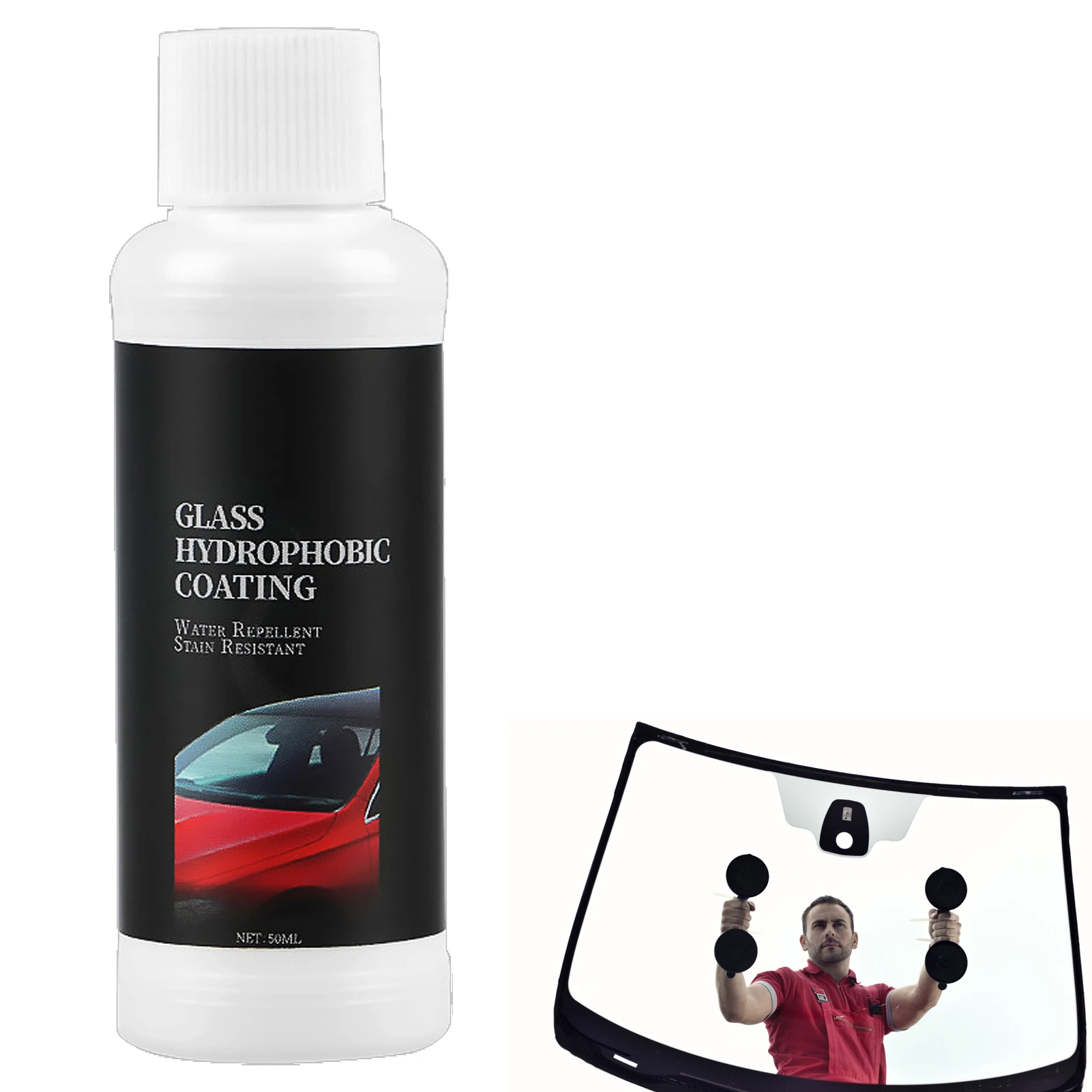 

Car Windshield Oil Film Cleaner 50ML Car Windshield Oil Film Cleaner 50ml Glass Stripper Water Spot Remover Rainproof Agent