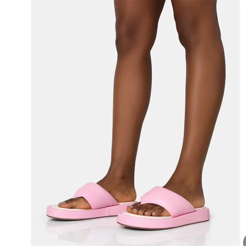 Women's Slippers 2023 Summer New Fashion Clip Toe Muffin Thick Soled Raised Flip-flops Women Wear Beach Slippers 36-43