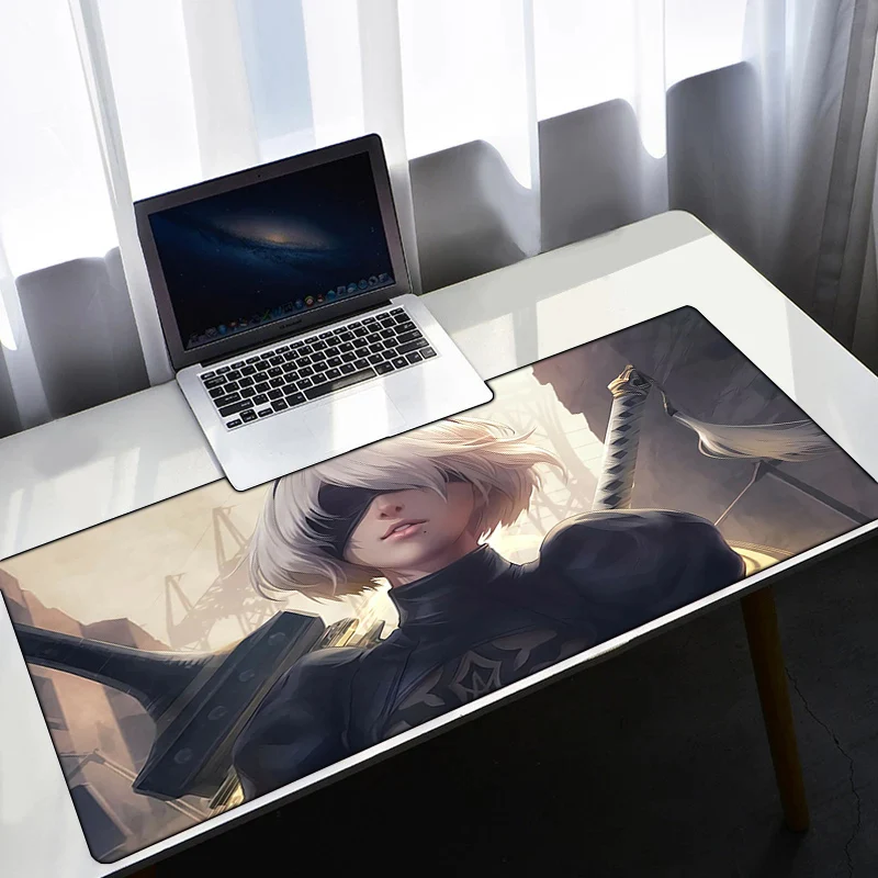 

Игровой коврик для мыши NieR, Нескользящие Коврики для стола, резиновые коврики, компьютерные коврики 900 × 400 для горячей клавиатуры, игровой ш...