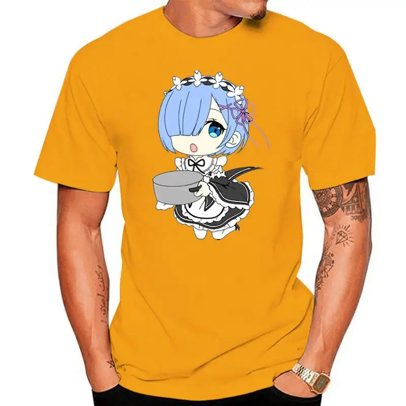

Men Short sleeve tshirt ReZero Rem Chibi Unisex T Shirt Women t-shirt