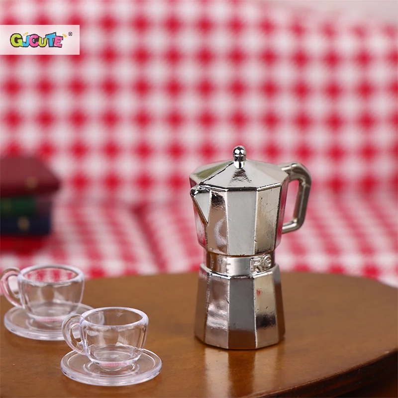 1 Набор 1:12 миниатюрный кукольный домик кофейник металлический чайник Мока горшок