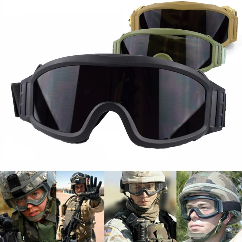

Tactical Military Goggles Airsoft Paintball Glasses Outdoor Mountaineering Riding Motorcycle Windproof Sunglasses 3 Lenses