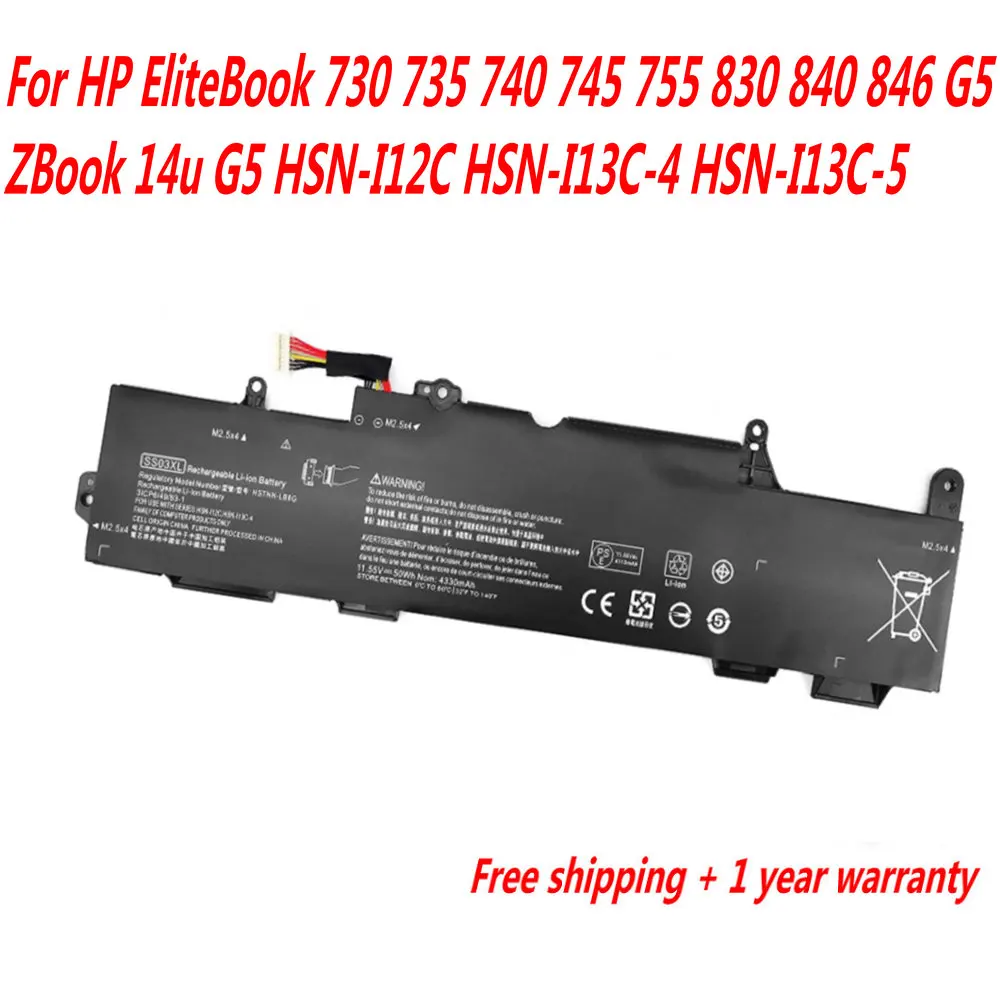 НОВЫЙ аккумулятор для ноутбука 11 55 В SS03XL HP EliteBook 730 735 740 745 755 830 840 846 G5 ZBook 14u HSN-I12C