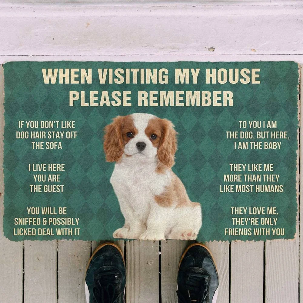 

Remember Cavalier King Charles Spaniel Dogs Puppy Dogs House Doormat Decor Print Floor Door Mat Non-Slip 3D Soft Flannel Carpet