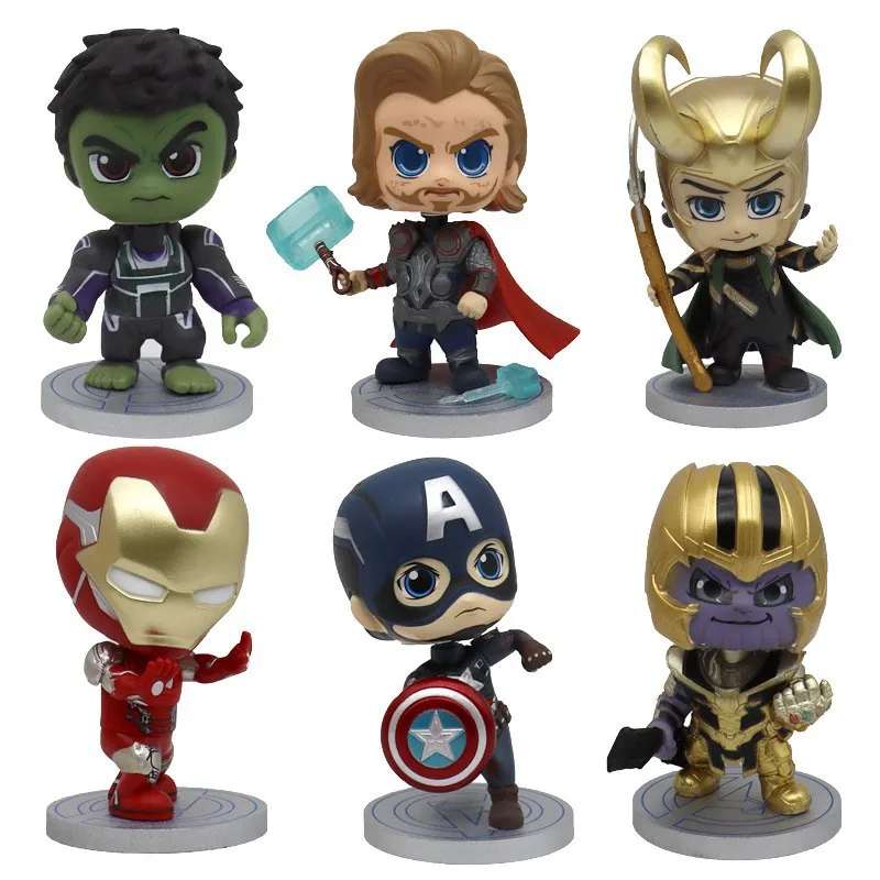 

15cm Marvel Avengers Endgame Thanos Spiderman Iron Man Captain Action Figure Model Toys Doll Children's birthday gift