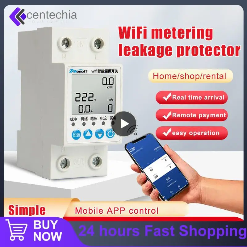 

Smart Home Leakage Protection Tuya Energy Meter Power Monitoring Kwh Voltage Current Meter Remote Control Wifi Smart Switch