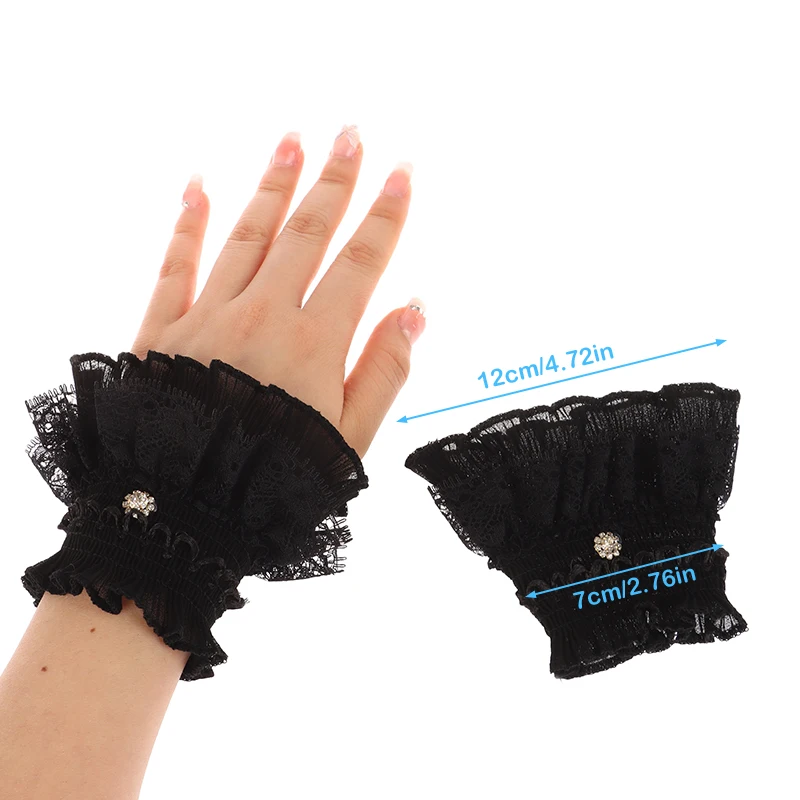 1 пара перчаток для фотосъемки ногтей кружевные поддельные плиссированные