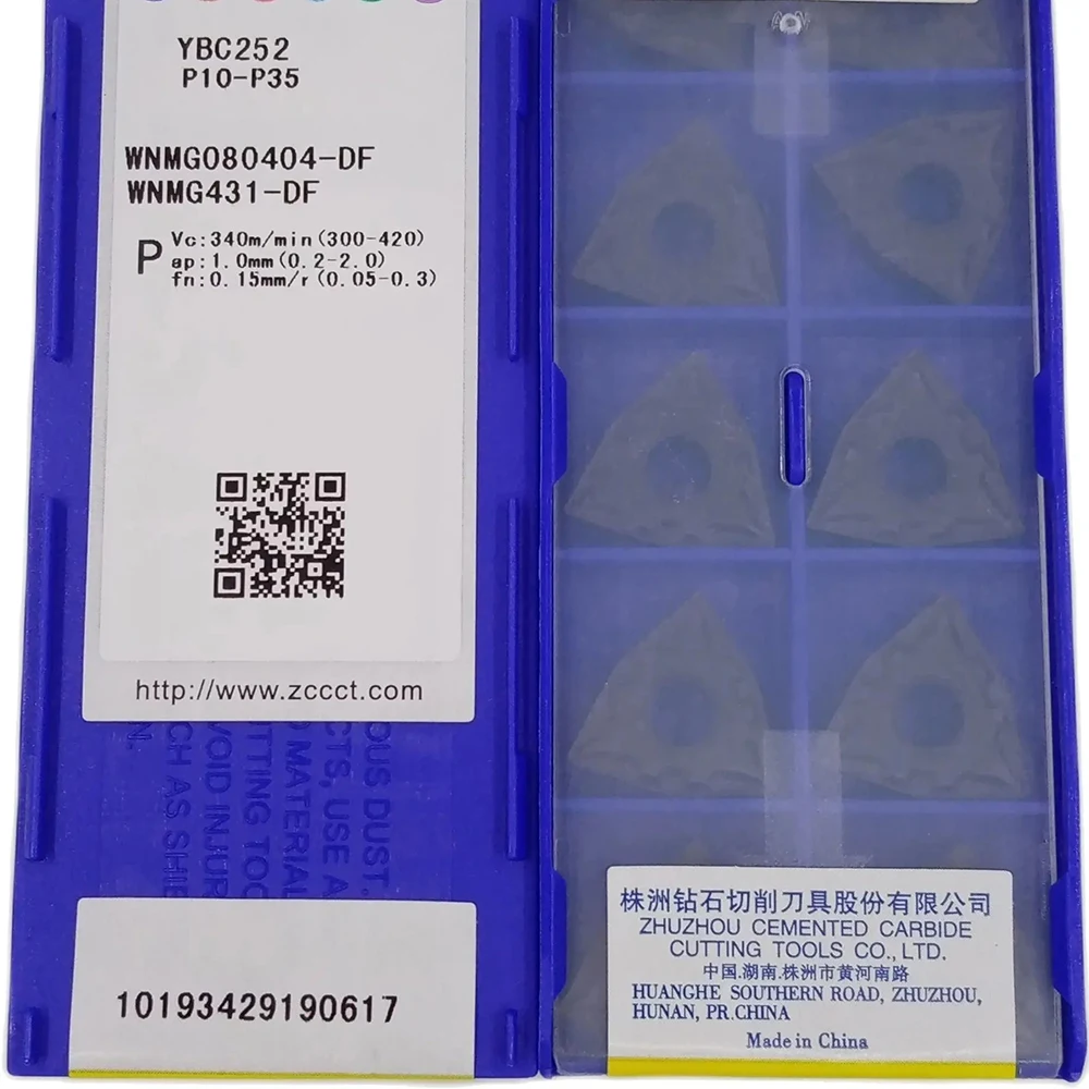 ZCC WNMG 080404 -DF YBC252 YBC152 YBC251 Токарный станок с ЧПУ Твердосплавные токарные пластины