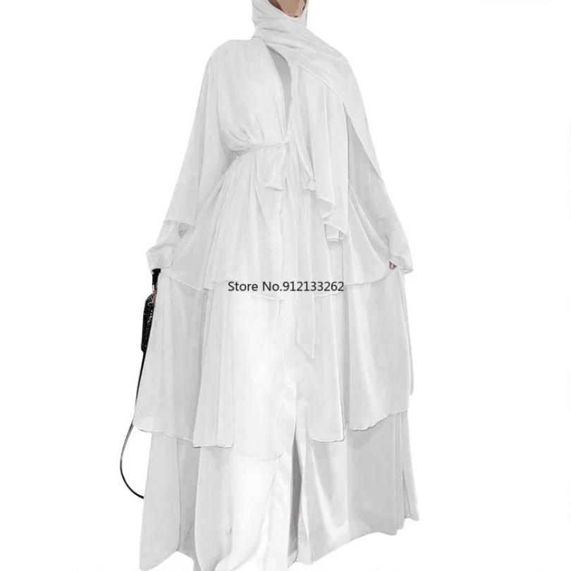 Abaya Dress Spring Summer Muslim Women Fashion Style Long Sleeve V-neck Polyester Long Abaya  Hijab Dress Muslim Dress Women
