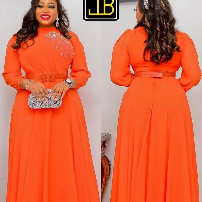 

Элегантное шифоновое платье макси, африканские платья для женщин, новинка 2022, модные платья с длинным рукавом, горячая Распродажа, женская о...