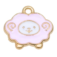 35pcslot kawaiicolorful sheep charms alloy drip oil pendant for necklace earrings bracelet jewelry making diy accessories