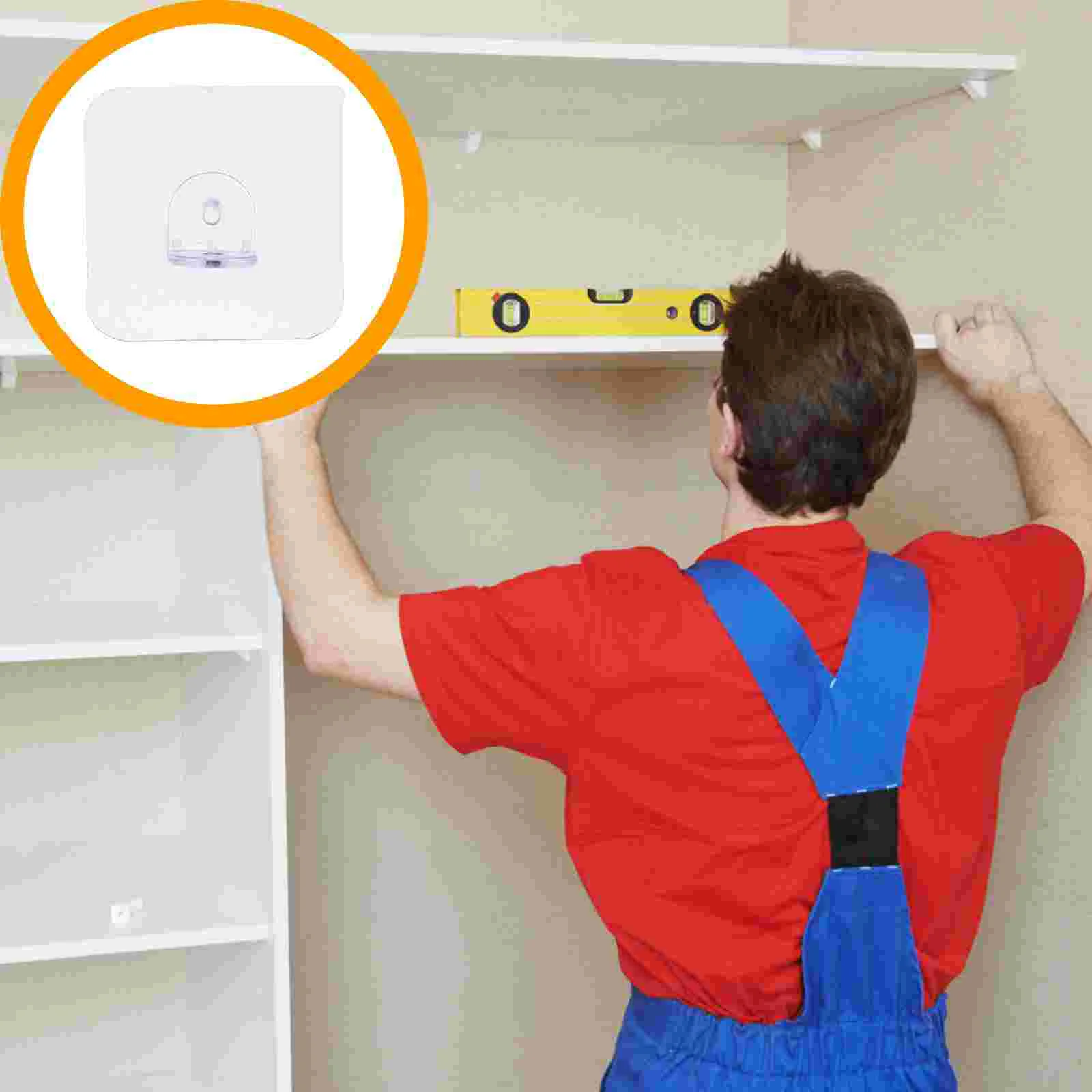 

50 Pcs Partition Stickers Clear Shelves Freezer Shelf Clip Tripod Layer Fixed Paste Hook Abs Book Shelves Pegs