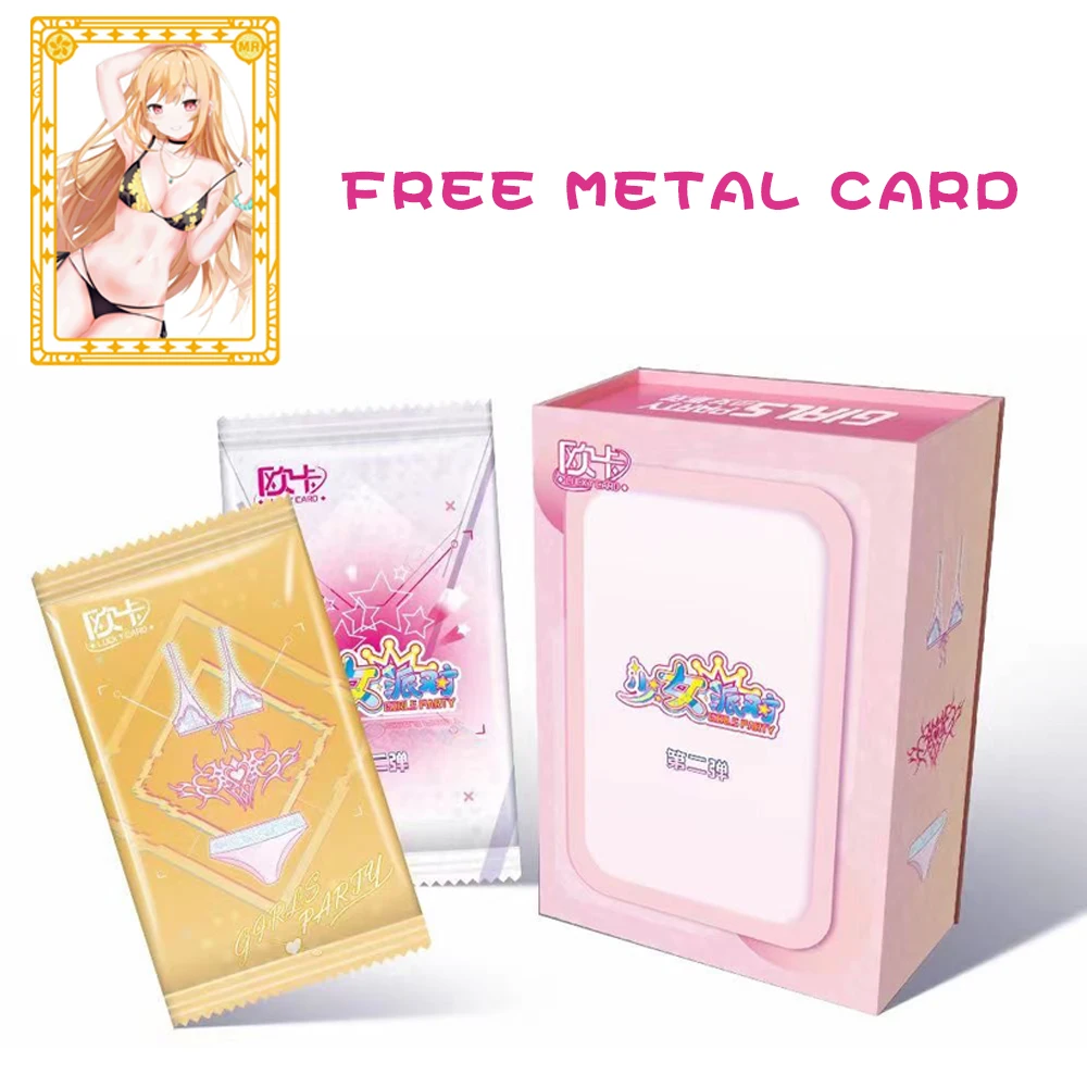 Girls Party Goddess Story Collection Metal Card Booster Box Anime Games Swimsuit Bikini Doujin Toys And Hobbies Gift
