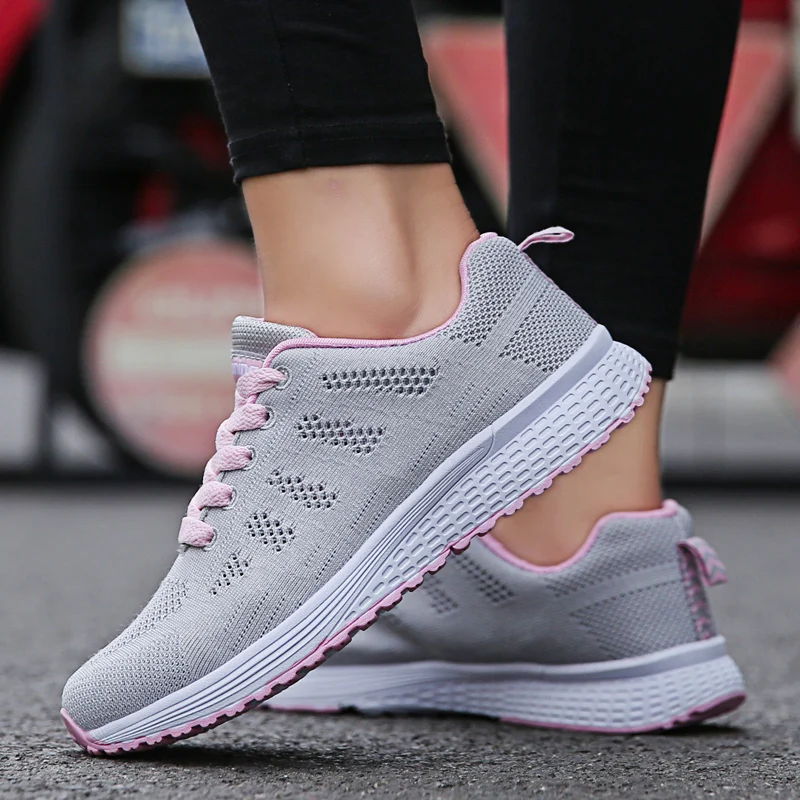 Women's Sneakers Couples Running Shoe Lace Up Breathable Lightweight Casual Sports Tennis Shoes Outdoor Walking Fitness Trainers