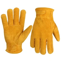 work gloves cowhide leather men working welding safety protective garden sports moto driver wear resisting construction gloves