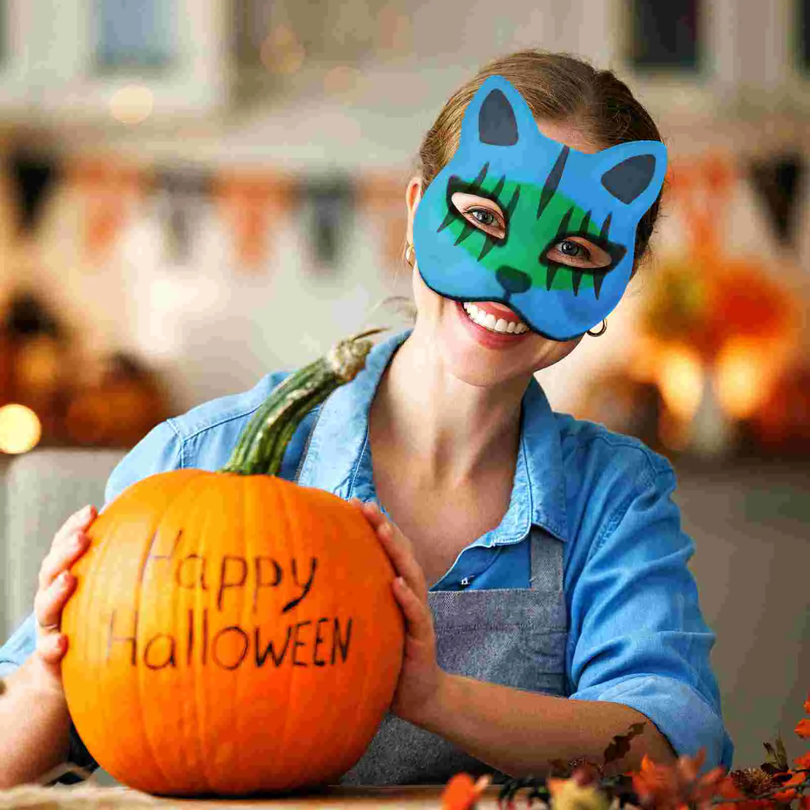 10 шт. пустая маска костюмы на Хэллоуин бумажные маски сделай сам маскарад для