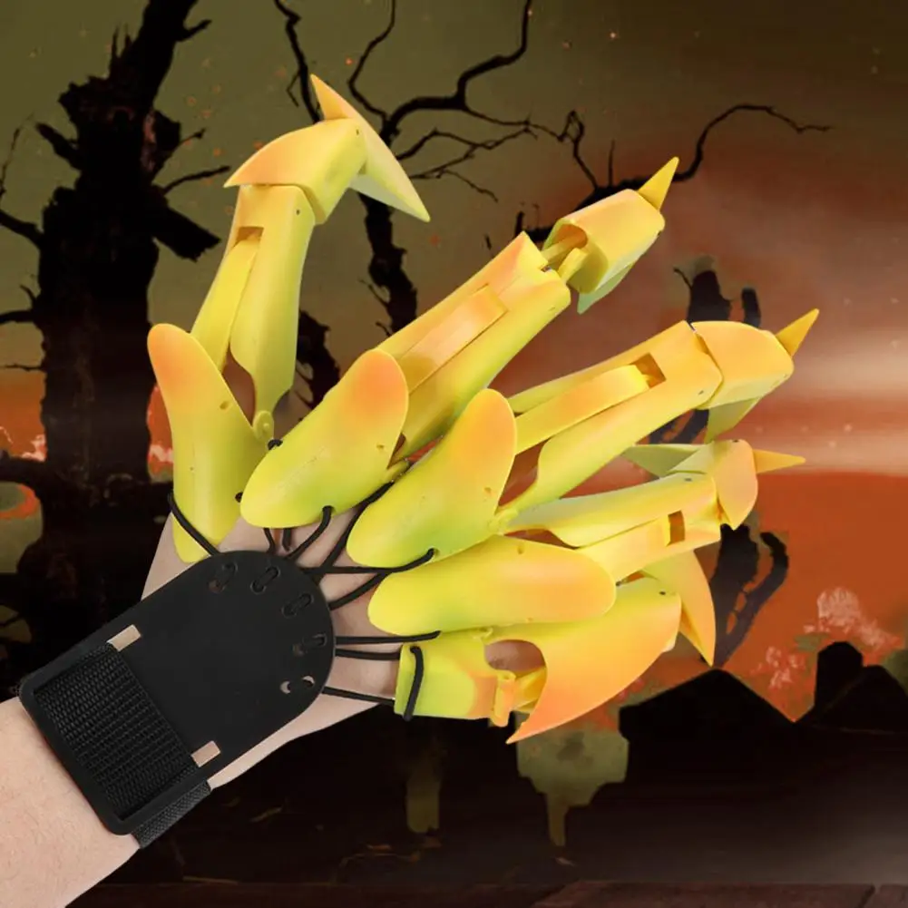 

Portable Finger Gloves for Trick-or-treating Spooky Skeleton Hand Gloves Halloween Articulated Fingers for Costumes Decoration