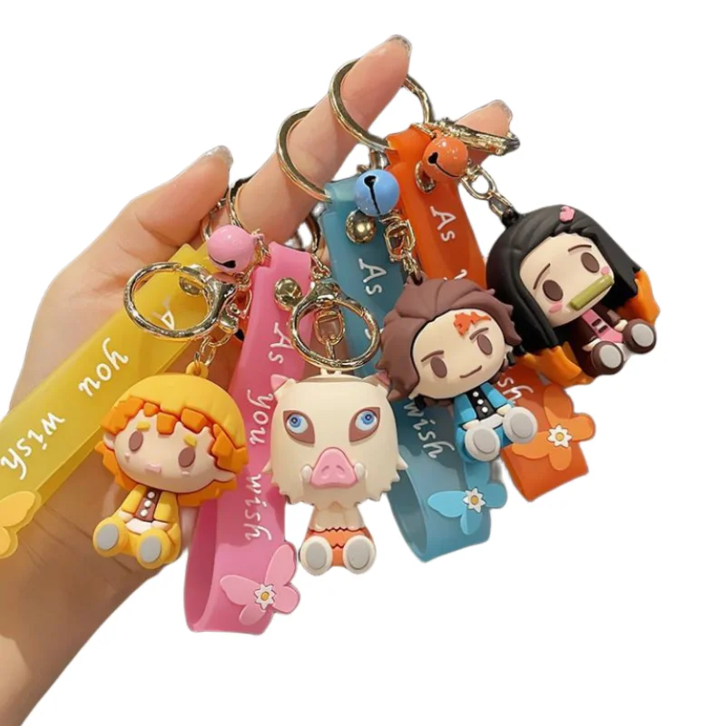 

Demon SIayer anime peripheral cartoon character key chain creative cute new Agatsuma Zenitsu Nezuko bag personality hanging gift