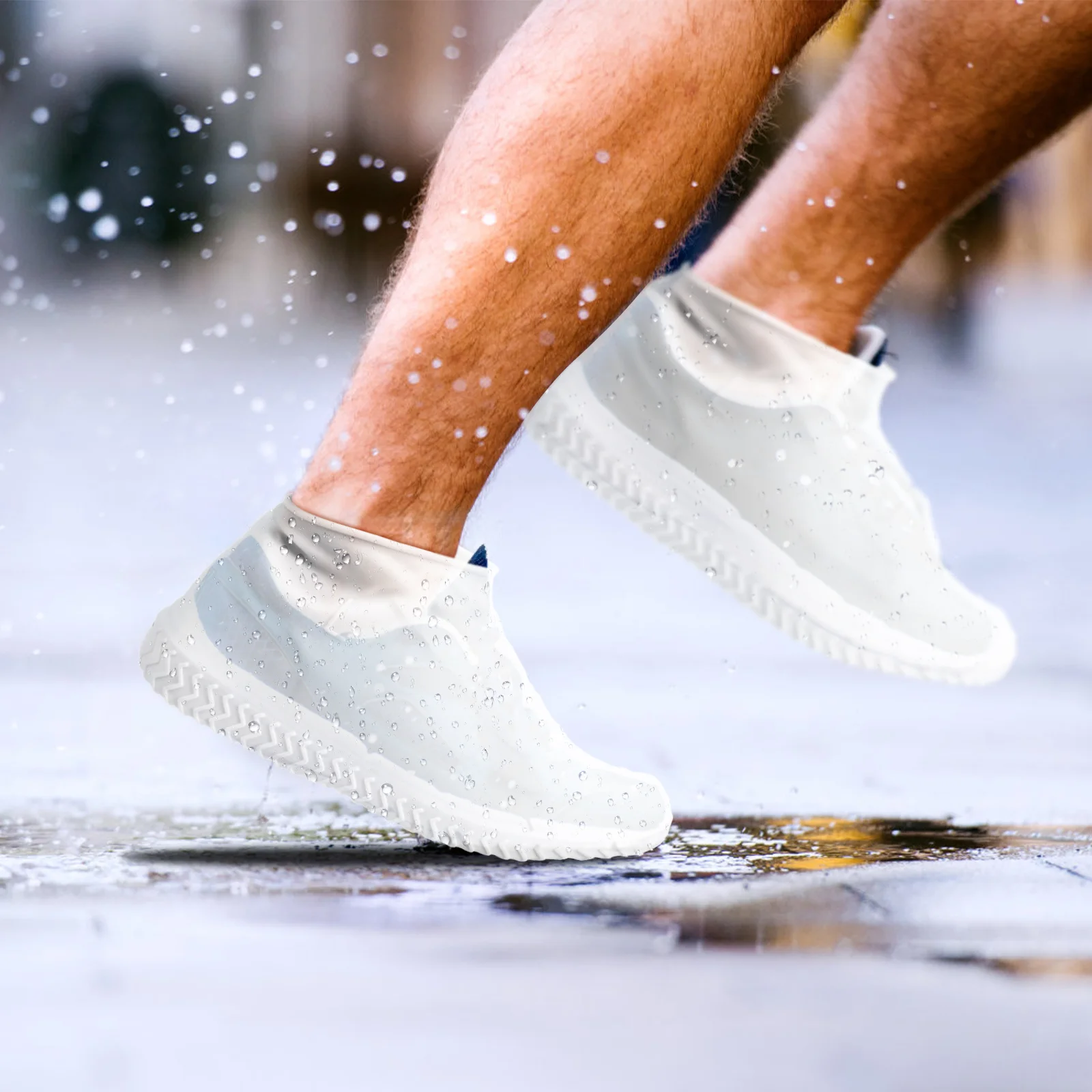 2 пары нескользящих бахил водонепроницаемые защитные бахилы непромокаемые