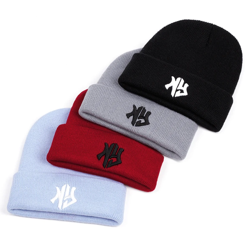 

Autumn Winter Beanie Hat Kpop Fashion Embroidery Knitting Caps For Men Women Skullies Hats Y2K Outdoor Ski Warm Cap Male Bonnet