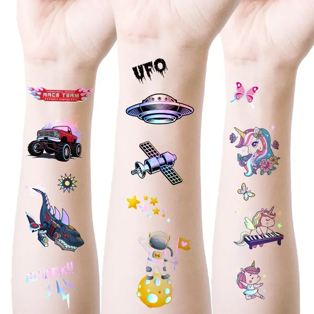 Лазерная фотография водостойкие Временные татуировки для детей НЛО монстр