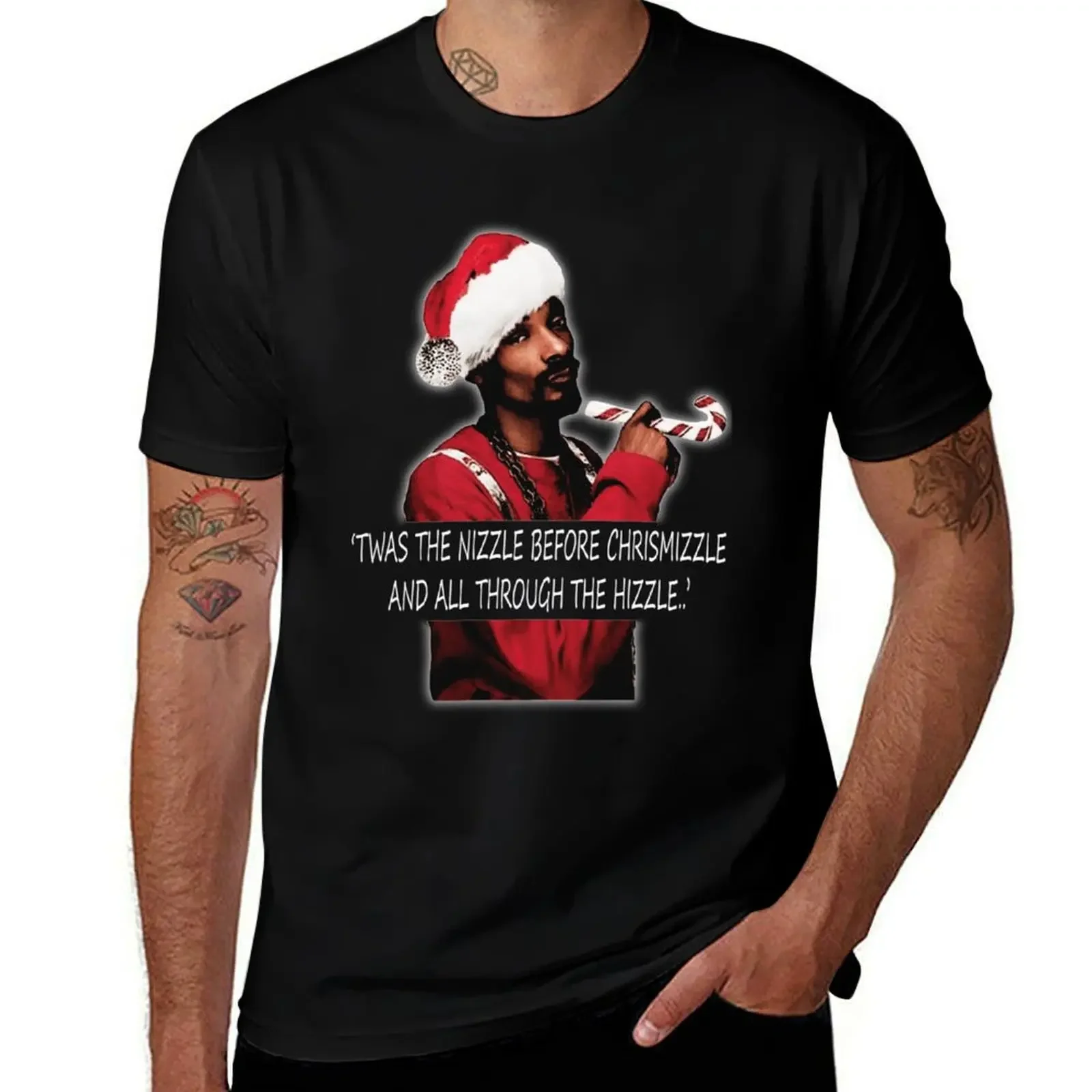 Хлопковая футболка Twas the nizzle before chrismizzle classic S-6XL