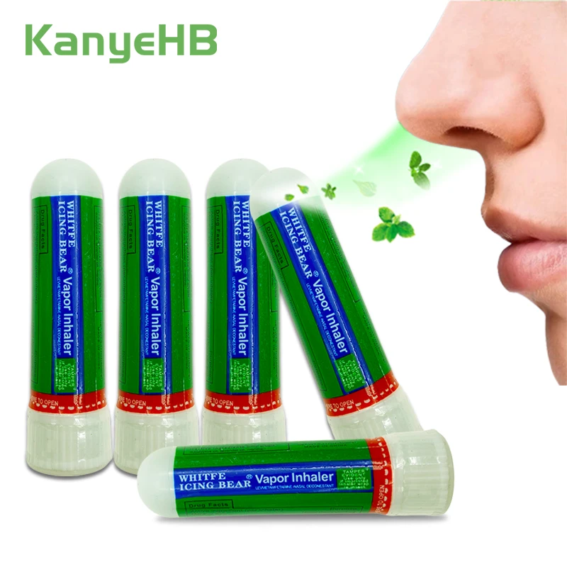 

5pcs 100% New Herbal Nasal Inhaler Poy Sian Essential Oil Refresh Cold Cool Mint Stick For Rhinitis Stuffy Breezy Asthma A335